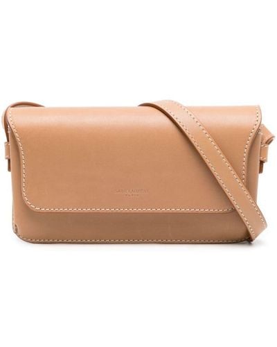 Saint Laurent Leather Mini Crossbody Bag - Natural