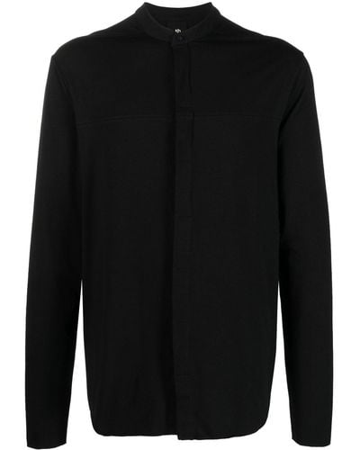 Thom Krom Slim-cut Band-collar Shirt - Black