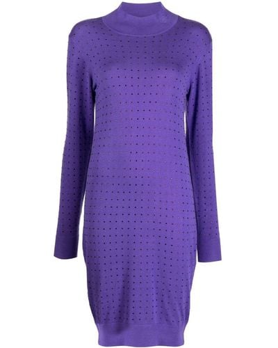 Karl Lagerfeld Rhinestone-embellished Open Back Dress - Purple