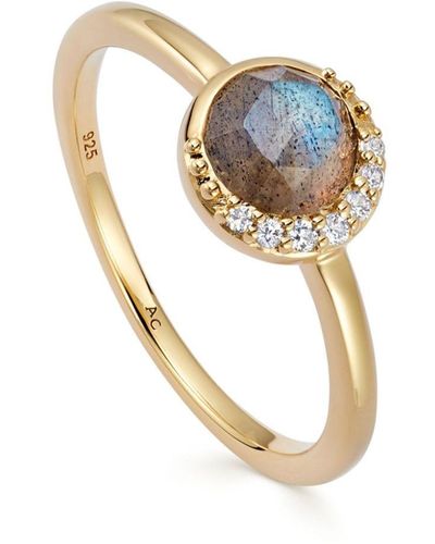 Astley Clarke Gold Luna Gemstone-detail Ring - Metallic
