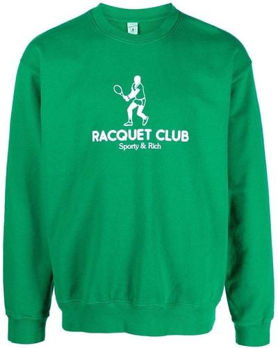 Sporty & Rich Sudadera Racquet Club con cuello redondo - Verde