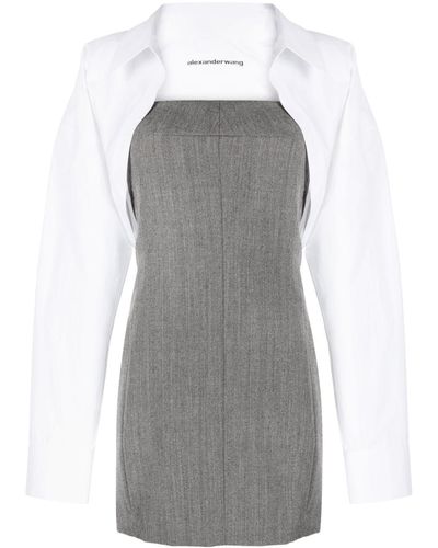 Alexander Wang Layered Shirt Dress - Gray