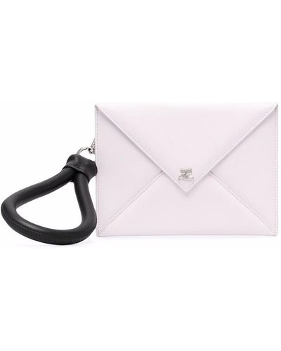 Courreges Wrist-strap Envelope Clutch Bag - Pink