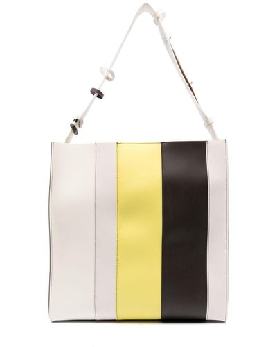 Sunnei Gomma 9 Striped Shoulder Bag - White