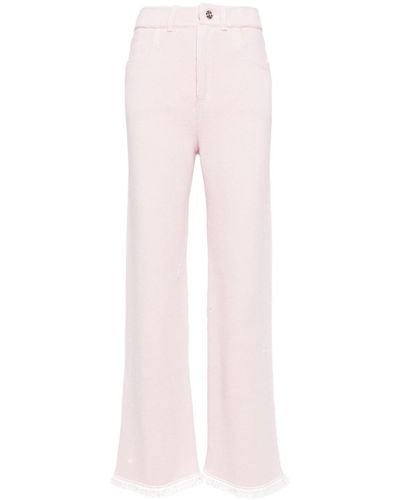 Barrie Wide-leg Knitted Pants - Pink
