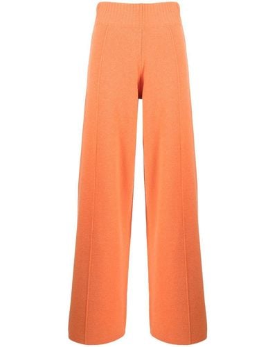 Pringle of Scotland High-waisted Knitted Trousers - Orange