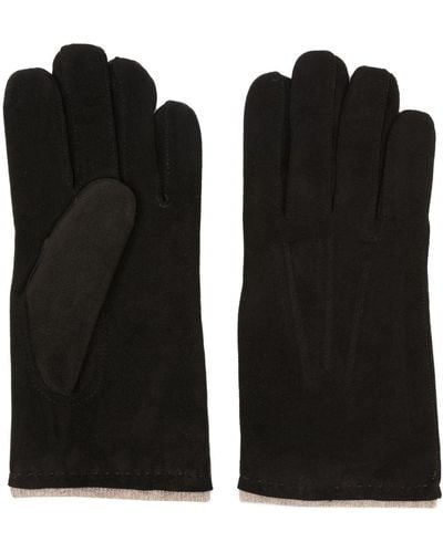 Orciani Faux-suede Knitted-lining Gloves - Black