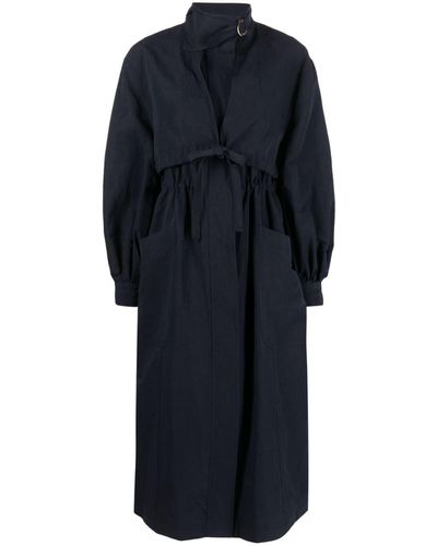 Ulla Johnson Belted Funnel-neck Trench Coat - Blue