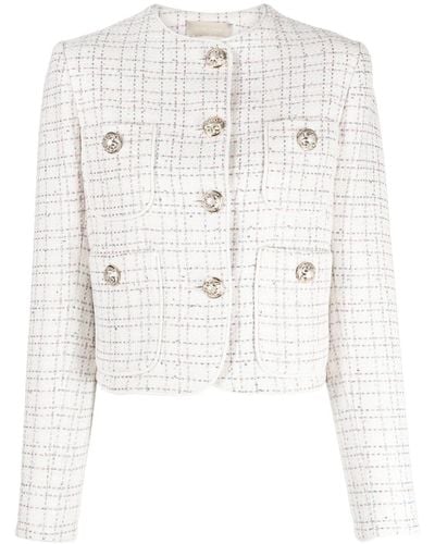 Elie Saab Sequinned Tweed Jacket - White