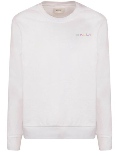 Bally Logo-embroidered Organic Cotton Sweatshirt - White