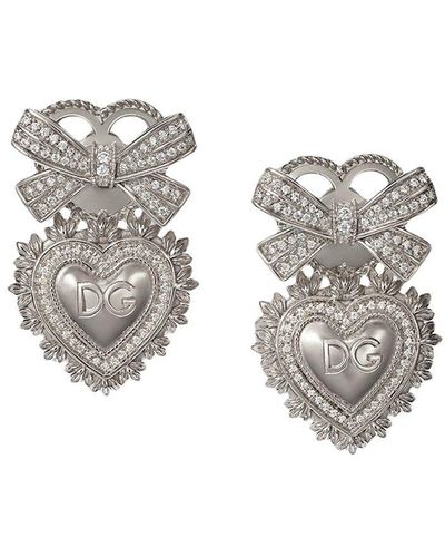 Dolce & Gabbana Orecchini Devotion in oro bianco 18kt con diamanti