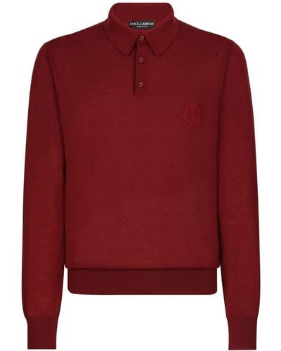Dolce & Gabbana Polo con logo bordado - Rojo