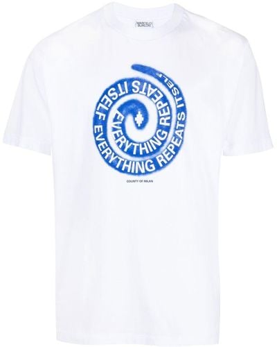 Marcelo Burlon T-shirt Met Logoprint - Blauw