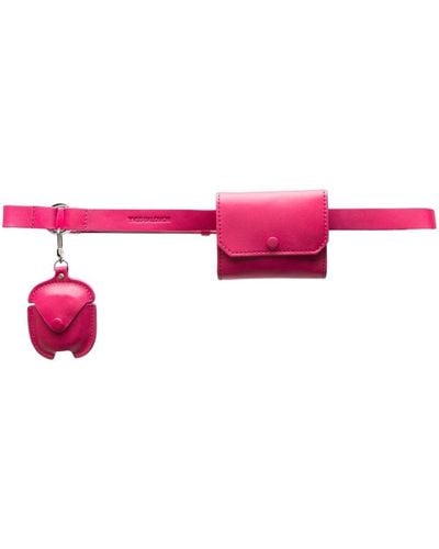 Yves Salomon レザーポケット ベルト - ピンク