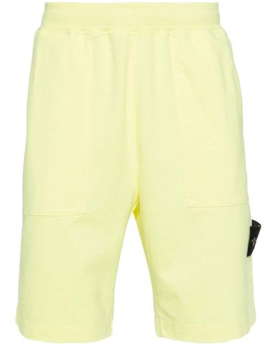 Stone Island Cotton Jersey Shorts - Yellow
