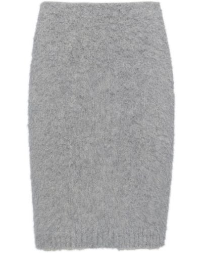 Prada Cashmere Pencil Skirt - Gray