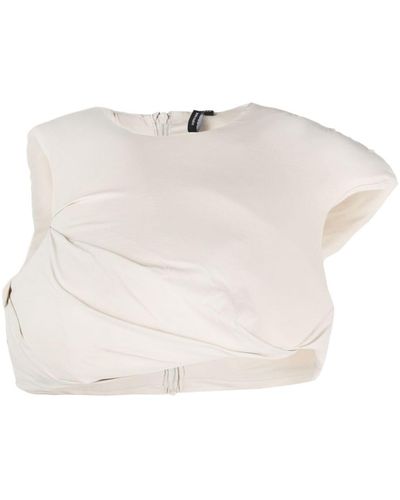 Entire studios Padded Asymmetric Top - Natural