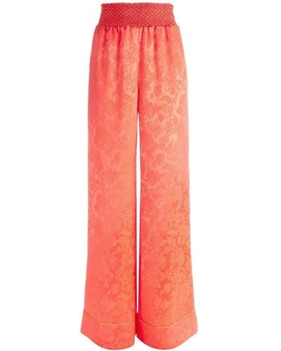 Alice + Olivia Willis Pyjama Patterned Jacquard Trousers - Orange