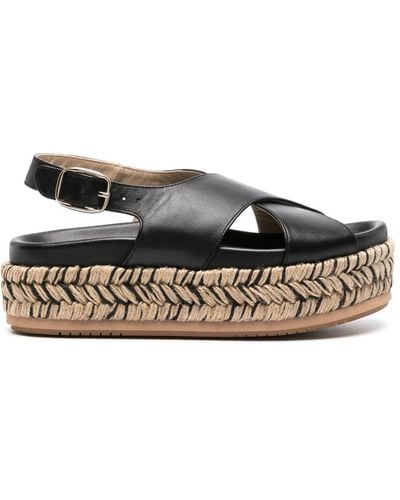 Paloma Barceló Braided-platform Leather Sandals - Black