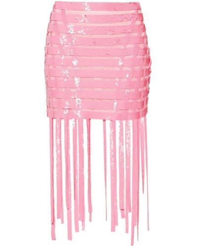 Pinko Minifalda Gladiatore con lentejuelas - Rosa