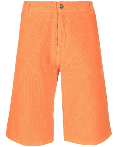 ERL Knielange Shorts aus Cord - Orange