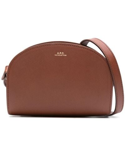 A.P.C. Leather Shoulder Bag - Brown
