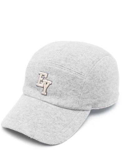 Eleventy Logo-embroidered Wool Cap - White