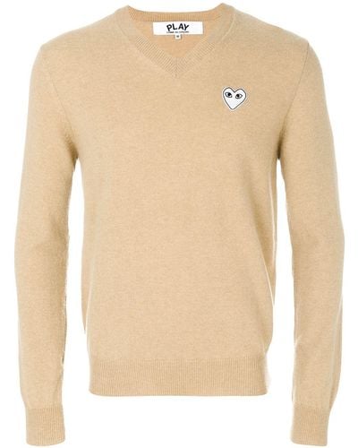 COMME DES GARÇONS PLAY V-neck Sweater - Natural