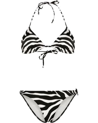 Tom Ford Bikini mit Zebra-Print - Weiß