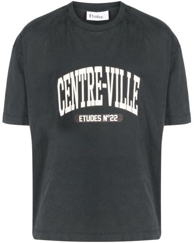 Etudes Studio Spirit Centre-ville Organic Cotton T-shirt - Black
