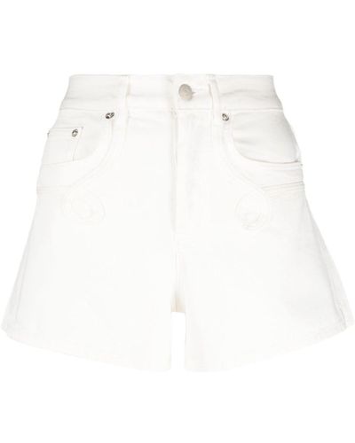 Maje Bestickte Jeans-Shorts - Weiß