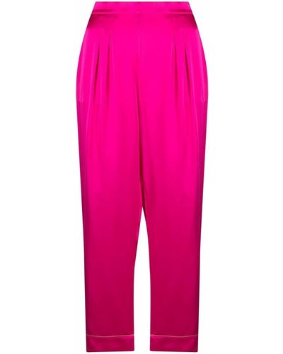 Eres Capitaine Pleat-detail Silk Trousers - Pink