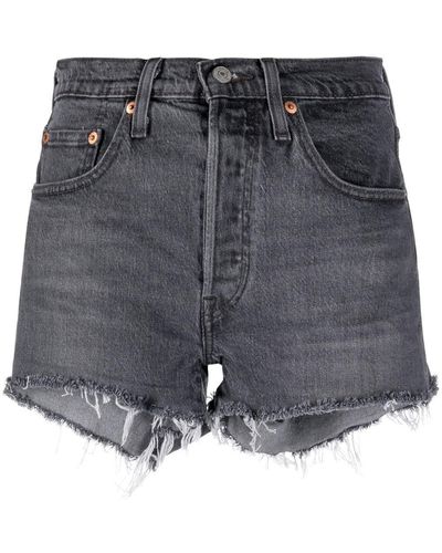 Levi's Jeans-Shorts mit ungesäumten Kanten - Grau