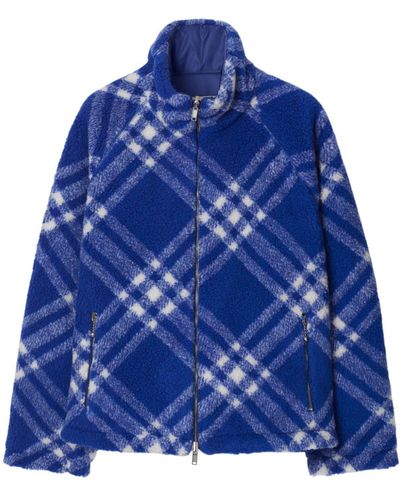 Burberry Reversible Check Fleece Jacket - Blue