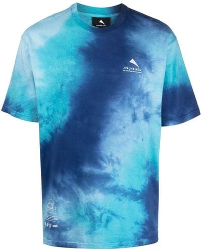 Mauna Kea タイダイ ロゴ Tシャツ - ブルー