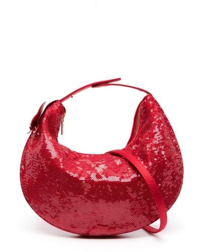 Genny Fortune Mini Sequin-embellished Bag - Red