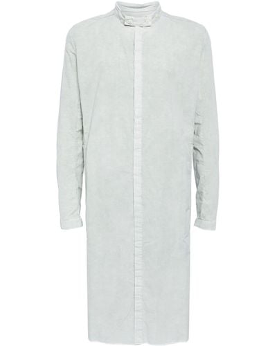 Boris Bidjan Saberi Cotton-linen Long Shirt - White