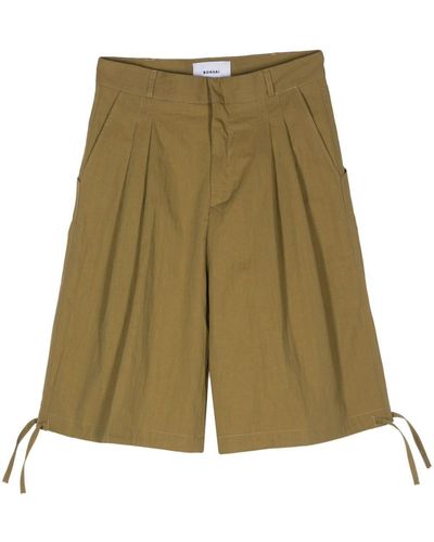 Bonsai Pleated Long Shorts - Green
