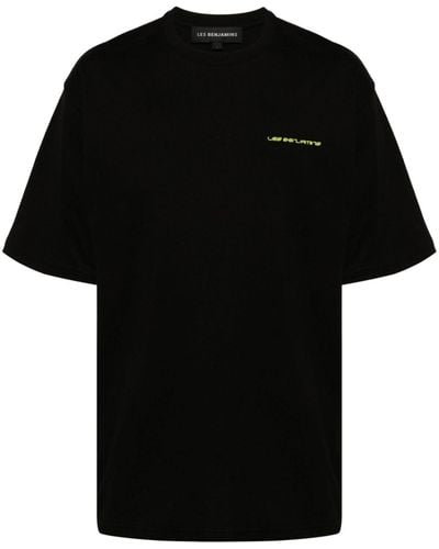 Les Benjamins T-shirt en coton à logo imprimé - Noir