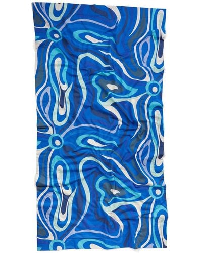 Emilio Pucci Graphic-print Cotton Beach Towel - Blue