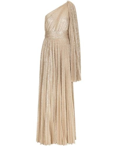 Dolce & Gabbana Sequin-embellished One-shoulder Gown - Natural