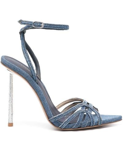 Le Silla Bella 120mm Denim Sandals - Blue