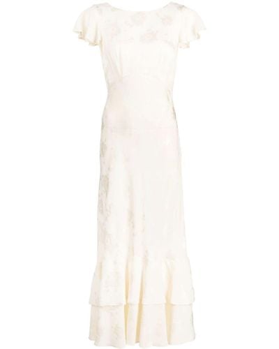 RIXO London Liberty Floral-jacquard Maxi Dress - White