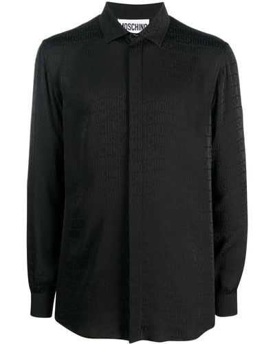 Moschino Camisa con logo bordado - Negro