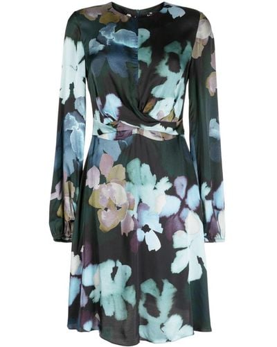 PS by Paul Smith Floral-print Long-sleeve Minidress - Green