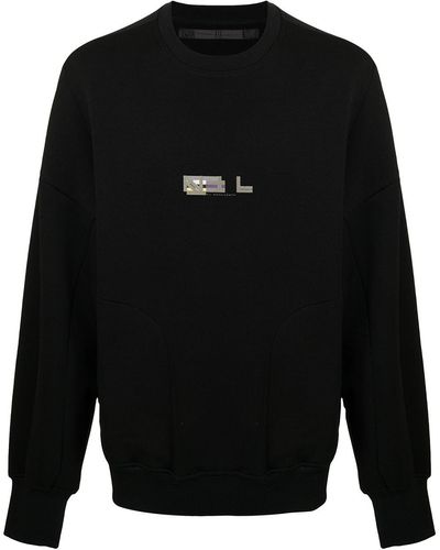 Nils Sweater Met Logoprint - Zwart