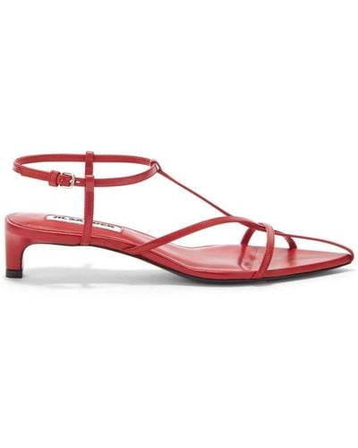 Jil Sander Pointed Open-toe Leather Sandals - Pink
