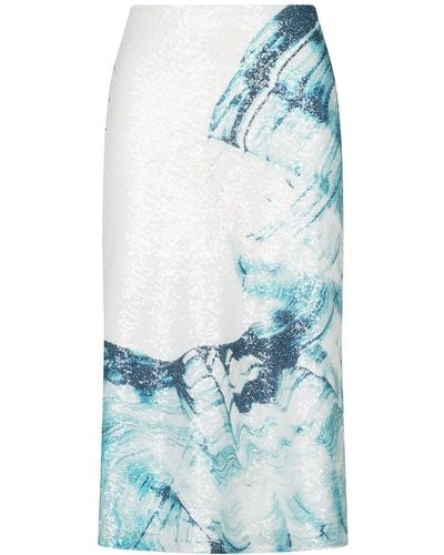Silvia Tcherassi Blair Abstract Wave-print Skirt - Blue