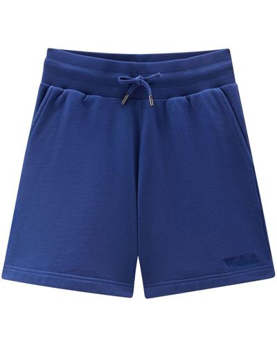 Woolrich Cotton Fleece Track Shorts - Blue