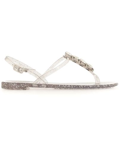 Casadei Crystal Strap Jelly Sandals - Metallic